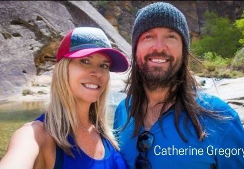 Catherine Gregory with her boyfriend Andrew hiking in Escalante, Utah Mountain.