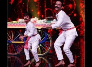 Prithviraj Kongari with his guru Subranil sir Dancing in super dancer 4 stage